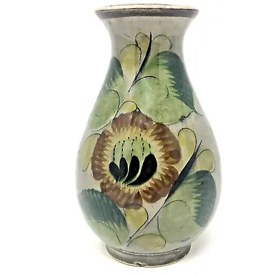 Buy Vintage Tonala Mexico Hand Painted Vase Glazed Flor De Tonalá Boho Artisanal • 14.41£