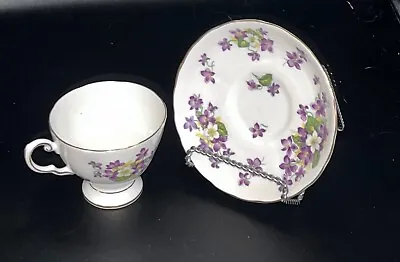 Buy Royal Tuscan  Woodland Violet  Cup And Saucer Fine Bone China Made In England • 15.17£