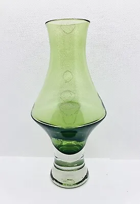 Buy Riihimaki Riihimaen Tamara Aladin Green Glass Vase - Vintage Mid Century Modern • 30£