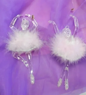 Buy W0690 Kurt Adler Retired Ballerinas Crystal Glittered Shoes SET Of 2 Feathered  • 17.35£