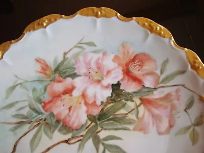 Buy Antique Limoges Coiffe 12  Hand Painted Charger Plate Platter Tray Floral & Gold • 94.95£
