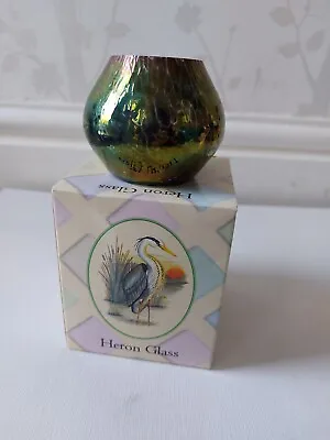 Buy Small Heron Glass Iridescent Vase Boxed • 8£