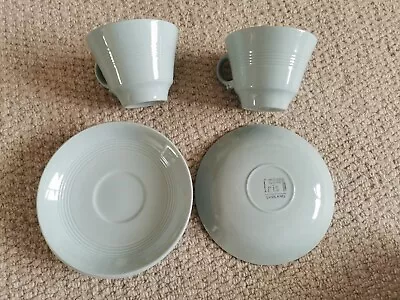 Buy Woods Ware Light Blue Iris Tea Cups And Saucers • 5.99£