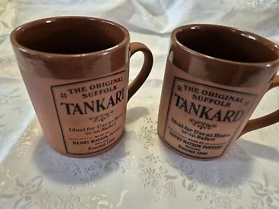 Buy Set Of 2 Original Suffolk Tankards By Henry Watson Pottery Free Postage • 19.99£