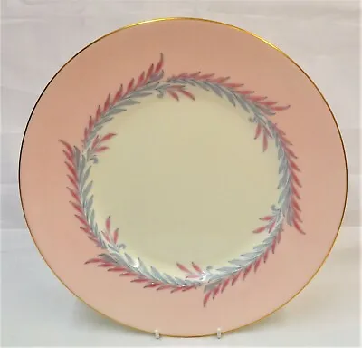 Buy Minton S676 Malta Dinner Plate 10.7  / 27cm Pink Grey White With Gold Trim  • 15£