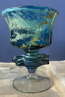 Buy MDINA Studio Glass Trailed Knop Sculptural Chalice Goblet / Cup Vintage Vase • 75£