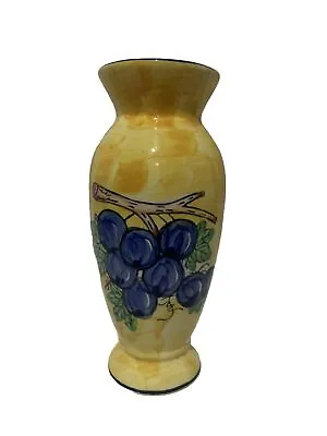 Buy Yellow Painted Grape Design Vase  • 7.99£