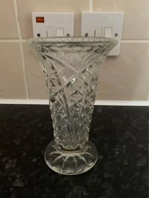 Buy Vintage Small Cut Crystal Glass Heavy Vase • 3£
