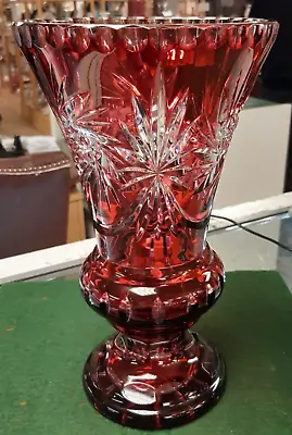 Buy Vintage Bohemian Cranberry Glass Vase • 45£