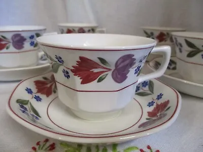 Buy Adams OLD COLONIAL 5 X Tea Cups And Saucers Perfect Unused Condition • 18£