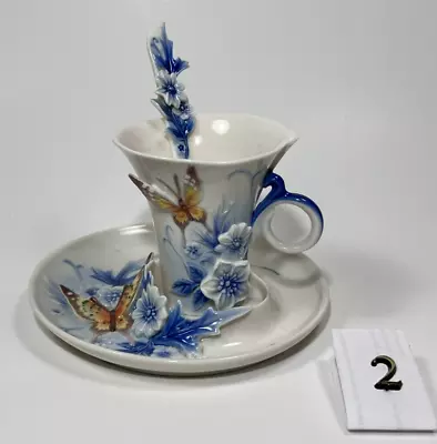 Buy Franz Collection Eternal Love Forever Butterfly Wedding Teacup Saucer Spoon • 370.51£