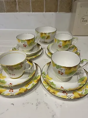 Buy Vintage Royal Grafton Bone China Four Cups Saucers And Side Plates • 20£