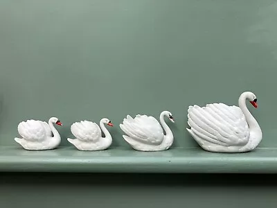 Buy Vintage Goebel Graduated Set Of  Four Bisque Swans. • 22£