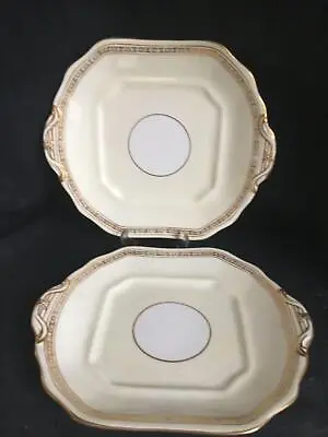 Buy Antique Hammersley And Co Cake Plates X2 Bone China Gold 10 X8 • 9.99£