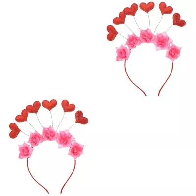 Buy  Set Of 2 Love Rose Headband Fabric Adults Headbands Valentine Day Hair Hoop • 8.91£