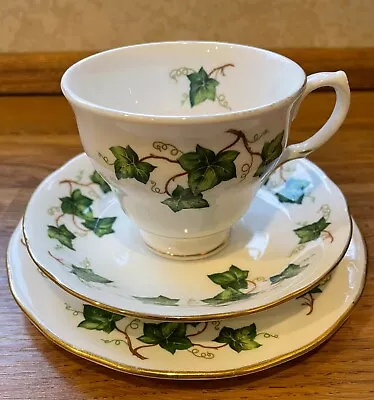 Buy Vintage Teacups With Saucer And Small Plate Colclough Ivy Leaf Green Bone China • 8£
