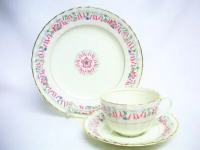 Buy Antique ROYAL WORCESTER Porcelain NORMANDIE Tea Cup Saucer Plate TRIO SET MINT • 30.35£