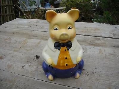 Buy Large VINTAGE MR PIG By ELLGREAVE POTTERY Moneybox Unusual Colourway • 28£