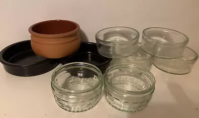 Buy 9 Glass/terracotta Dishes Ramekins Dessert Pots Tea Lights Crafts • 5£