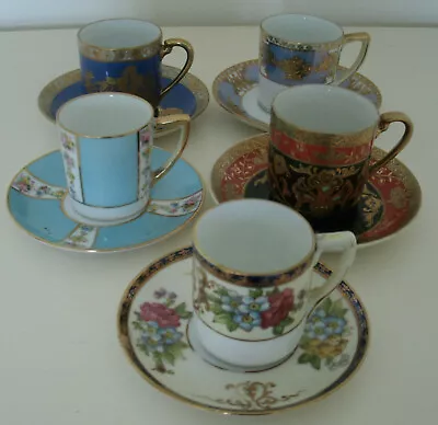 Buy +A Set Of 5 Gold Encrusted Noritake Cabinet Coffee Cups & Saucers + • 28£