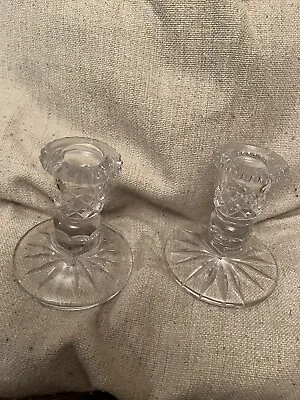 Buy Vintage Crystal Candle Holders Cut Glass 4” Height • 8£