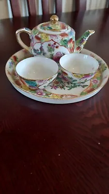 Buy Small Chinese China Teaset Inc Teapot,2cups &tray ,very Delicate And Classic... • 10£