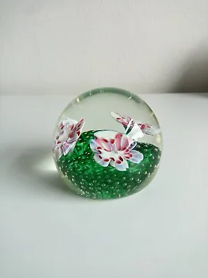 Buy Vintage Large Murano Floral Pink/Mauve Trumpet Italian Art Glass Paperweight • 23.50£
