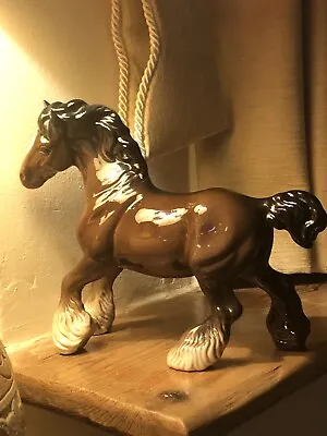 Buy VINTAGE 1970s LARGE SIZE BESWICK CANTERING SHIRE HORSE Model 975 23cm X 20cm. • 49£