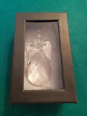 Buy Clear Glass Angel Holding Heart  8cm Christmas Ornament NIB • 14.99£