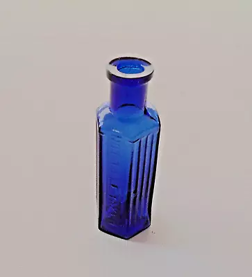Buy Cobalt Blue Medicine / Chemist Ribbed Bottle - NOT TO BE TAKEN • 7.99£