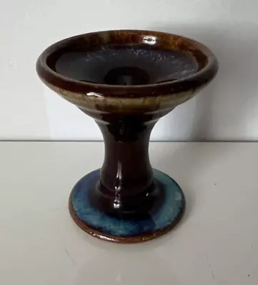 Buy Brown/Blue Glazed Clovelly Pottery Candlestick - 2019 • 9.99£