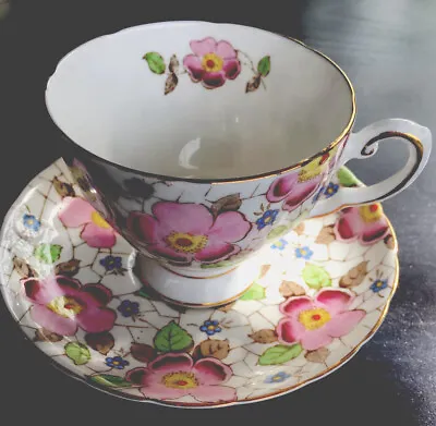 Buy Antique Royal Tuscan England 100%Bone China Footed Tea Cup And Saucer Gold Decor • 54.67£