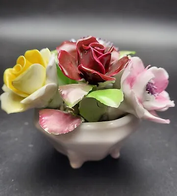 Buy Vintage Royal Doulton Bone China Porcelain Mixed Flower Bouquet In Bowl Figurine • 16.33£