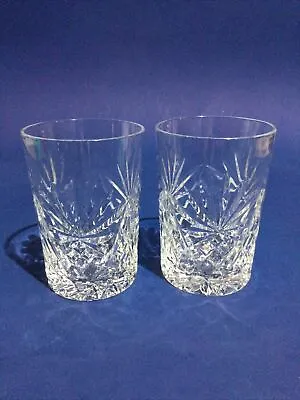 Buy Crystal Glass 2 X Hand Cut Lead Crystal Whisky Tumblers 5oz • 11.95£