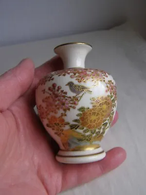 Buy Small Vintage / Antique Japanese Satsuma Pottery Vase • 10£