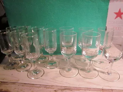 Buy Vintage Clear Glass Crystal 4.25  Stemware Cordial Glasses LOT OF 13 • 18.97£