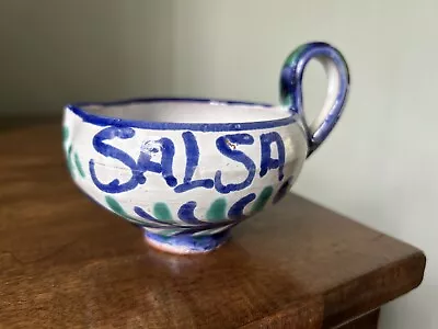 Buy VINTAGE Spanish Blue Pottery  SALSA  Jug Pot Serving Dish • 20£