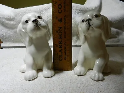 Buy Vintage Beswick Matching Pair Of White Spaniel Dogs (454)  - Excellent Condition • 24£