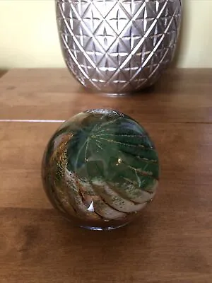Buy Vintage Rare Multicoloured Swirl Signed Glass Paperweight • 45£