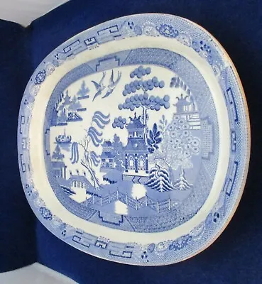 Buy Antique Wedgwood Blue And White TransferWare Willow Pattern Meat Plate Platter • 19.99£