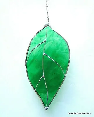 Buy Garden Leaves Stained Glass Suncatcher Window Hanging Flower Leaf Hand Made • 13.95£