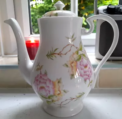 Buy Beautiful Fine Bone China Pink & Yellow Flower Large Coffee Pot  Made In England • 12£