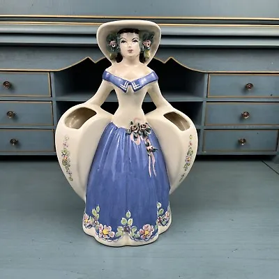 Buy Vintage WEIL WARE California Pottery Blue Lady Double Vase Planter Figurine • 38.49£