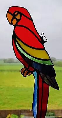 Buy Vintage Leaded Stained Glass Hanging Parrot • 80£
