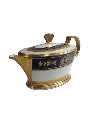 Buy Noritake Imperial Crest Teapot Bone China White, Blue Gold Tone Pre Loved  • 4.99£