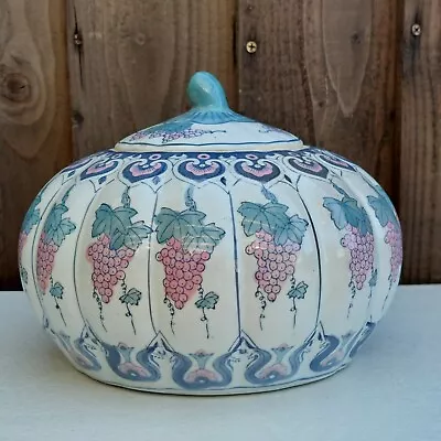 Buy Vintage Chinese Pumpkin Jar Ginger Jar Vase Ornament Large Oriental Lid Imari • 20£