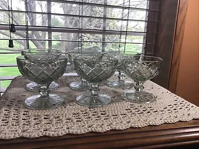 Buy 6 Vintage An Hour Hocking Waterford Clear Champagne Sherbert Depression Glasses • 12.99£