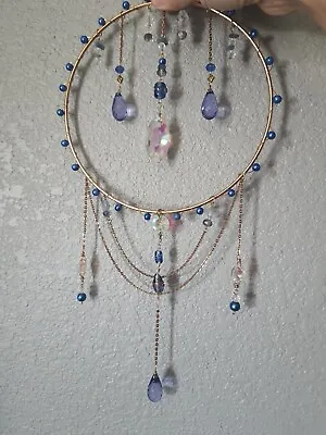 Buy Blue Beaded Crystal Suncatcher Hanging Sun Catcher Rainbow Maker Window Beads • 85.37£