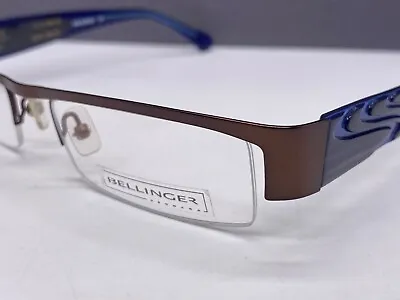 Buy Bellinger Eyeglasses Frames Woman Braun Blue Rectangular Big Tulp M8 Rimless Np • 59.33£