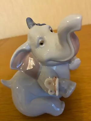 Buy Nao By Lladro ~ ‘Don’t Tell Anybody’. Elephant With Blue Bow & Butterfly! VGC • 16.50£